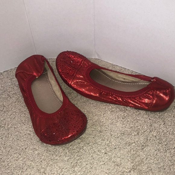 Dream Pairs Other - Dream Pairs Red Girls' Sparkle Ballet Flats